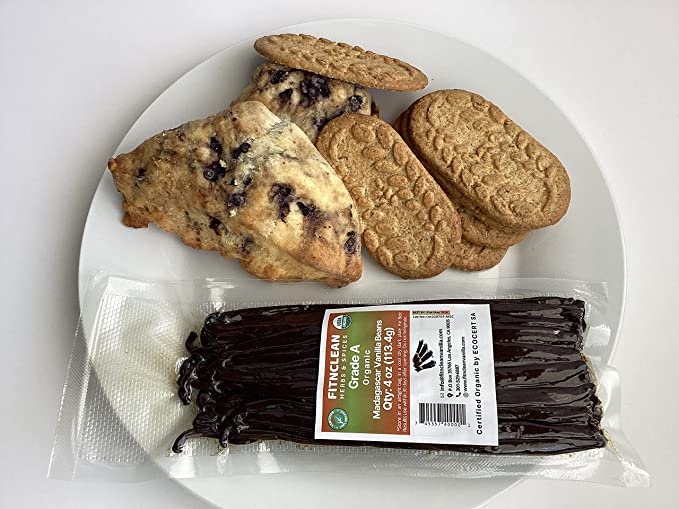 4oz Vanilla Beans Tahitian Grade B for Extract, Cooking and Baking by FITNCLEAN VANILLA| Fresh 5"-7" NON-GMO Natural Raw Whole Pods