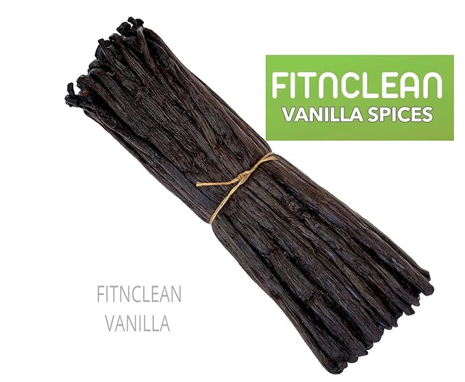 30 Madagascar Organic Vanilla Beans Grade B. Certified USDA Organic. Bulk Bourbon 5"-7" by FITNCLEAN VANILLA| Whole NON-GMO PODS