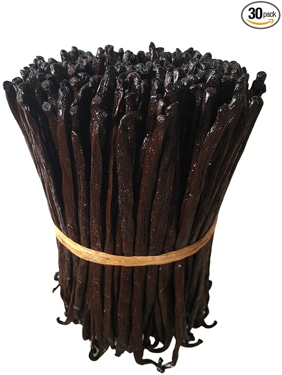 30 Organic Madagascar Vanilla Beans Grade A/B. Certified USDA Organic. 5"-7" by FITNCLEAN VANILLA. Bourbon Fresh Whole NON-GMO Pods