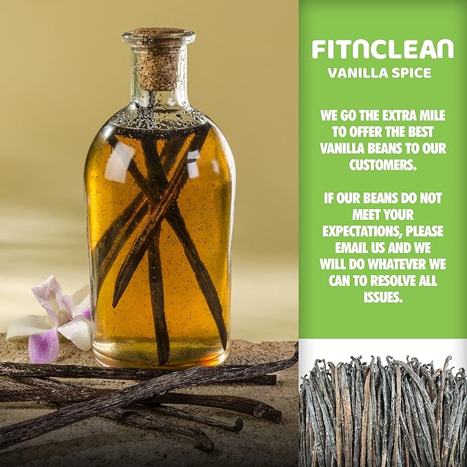 2oz Tahitian Vanilla Beans Grade B Extract Exclusive Bulk | 4"-6" Whole Raw NON-GMO PODS by FITNCLEAN VANILLA