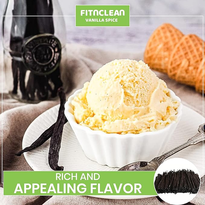 11 Madagascar Organic Vanilla Beans Grade A. ~6" by FITNCLEAN VANILLA for Cooking, Extract and Baking. Bourbon Fresh Gourmet NON-GMO Whole Pods