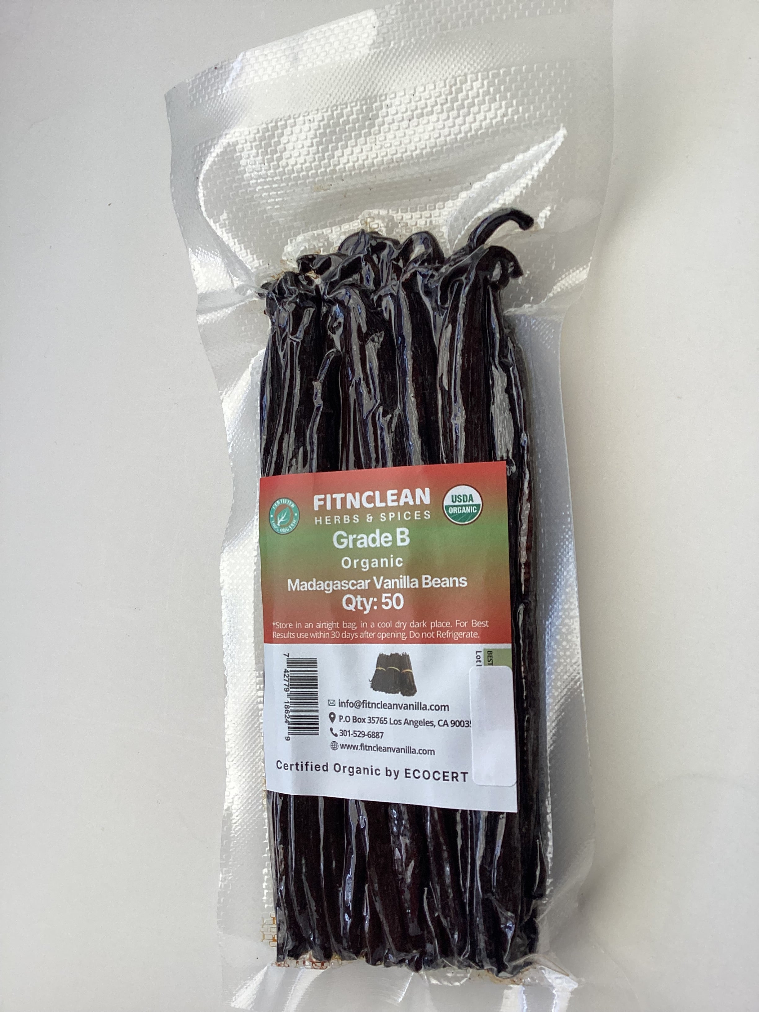 Organic Madagascar Vanilla Beans Grade B (By Count) – FITNCLEAN VANILLA