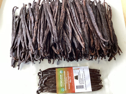 13 Count Madagascar Vanilla Beans Extract Exclusive Grade B, 4.5"- 5.5", by FITNCLEAN VANILLA, Dry Bulk Bourbon Whole Natural Raw Non-GMO Pods