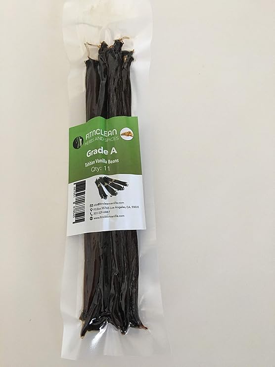 Vanilla Beans Tahitian Grade A for Baking Extract, Brewing, Paste, Cooking (11 ea) by FITNCLEAN VANILLA | ~6" Fresh Raw Natural NON-GMO Gourmet Whole Pods