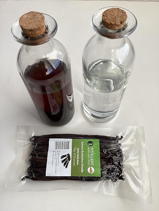 2oz Tahitian Vanilla Beans Grade B Extract Exclusive Bulk | 4"-6" Whole Raw NON-GMO PODS by FITNCLEAN VANILLA
