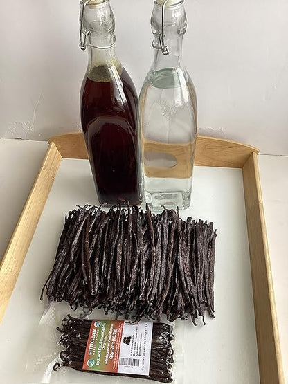 2oz Madagascar Organic Vanilla Beans Extract Exclusive Grade B. Certified USDA Organic | Weight - 2 Ounces (1/8 Lb) by FITNCLEAN VANILLA Bulk Dry NON-GMO Pods