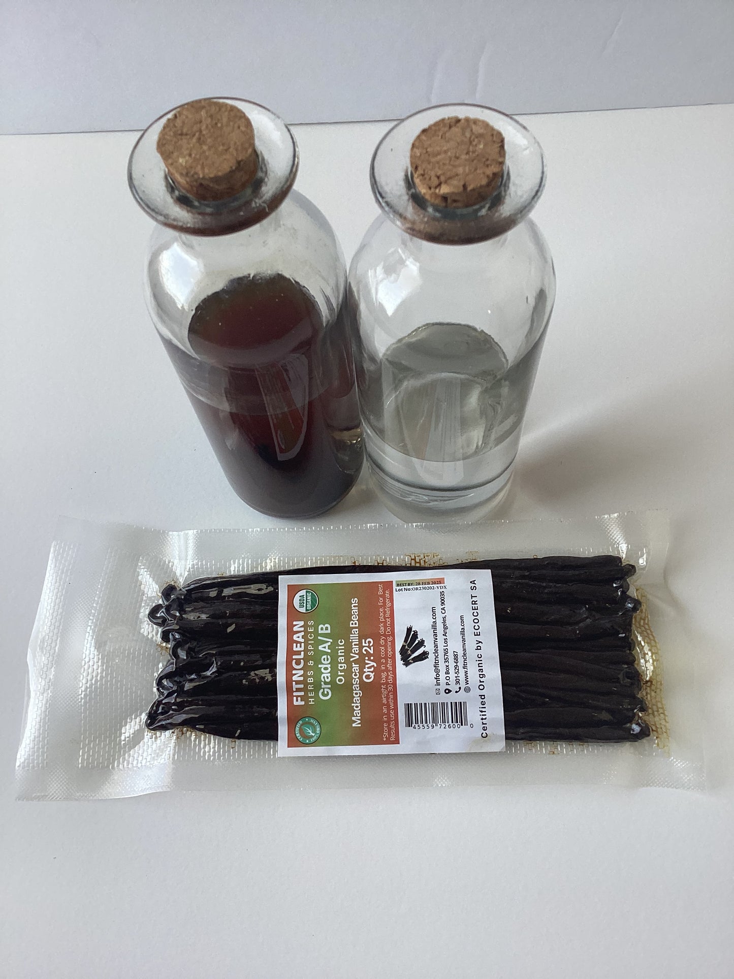 30 Organic Madagascar Vanilla Beans Grade A/B. Certified USDA Organic. 5"-7" by FITNCLEAN VANILLA. Bourbon Fresh Whole NON-GMO Pods